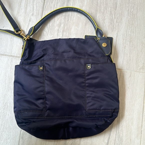 Marc by Marc Jacobs Nylon Tote Bag Satchel Pockets Plum Purple Yellow - Picture 5 of 5